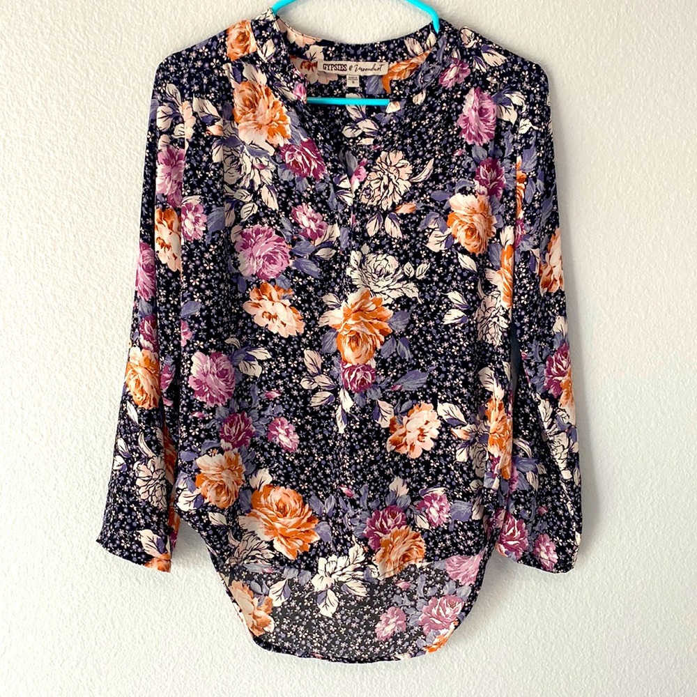 Gyspies floral dressy blouse